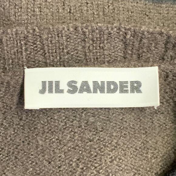 JIL SANDER Size XL Brown Black Wool Color Block Crew Neck Sweater - Picture 7 of 9
